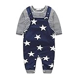 Linyuan ファッション Baby Boys Girls Soft Comfortable T-Shirt and Rompers Pants Overalls 2PCS Set セット