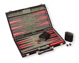 Backgammon De Luxe Style Black Suedette 15