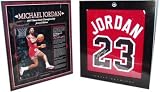 Michael Jordan Chicago Bulls Autographed Red Jersey Slam Dunk Championship Archives Box