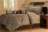 9PC PAISLEY DESIGN BROWN / BLUE COMFORTER SET W/ MATCHING PILLOWS