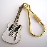 テレキャスター ギター 白 キーホルダーElec Guitar Keychainの画像