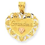 14k Two-Tone Grandma Heart Charm