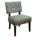 Whirl Pattern Armless Chair - Brown/ Blue
