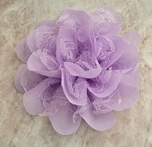 Lavender Lace and Nylon Flower Bow Dog Collar Accessory