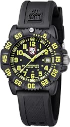 Luminox Women's EVO Navy Seal 7055 Black Rubber Swiss Quartz Watch with Black Dial