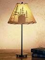 23.5 Inch H Cabin In The Woods Painted Accent Lamp Table Lamps