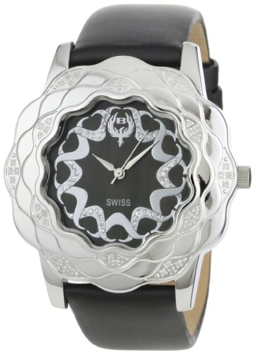 Brillier Women's 10-4F121-09 La Fleur Round Diamonds Stainless Steel Analog Watch