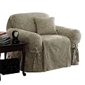 Champagne Scroll Damask Chair Slipcover