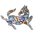 Pugster Silver Tone Wild Horse Brooch