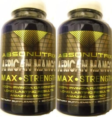 2 Bottles - Absonutrix African Mango Max Strength - 180 Slimming Capsules Total - Healthiest Way to Lose Weight!