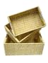 Decorative Living, Natural Maize Storage Baskets with Chrome Handles, Set of 3