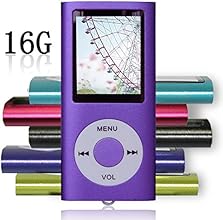 Tomameri Purple Color Portable MP4 Player MP3 Player Video Player with Photo Viewer , E-Book Reader , Voice Recorder + 16 GB Micro SD Card