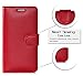 FYY S6 Edge Case, Galaxy S6 Edge Case, Premium Leather Flip Case Stand Cover with Card Slots and Note Holder for Samsung Galaxy S6 Edge Red