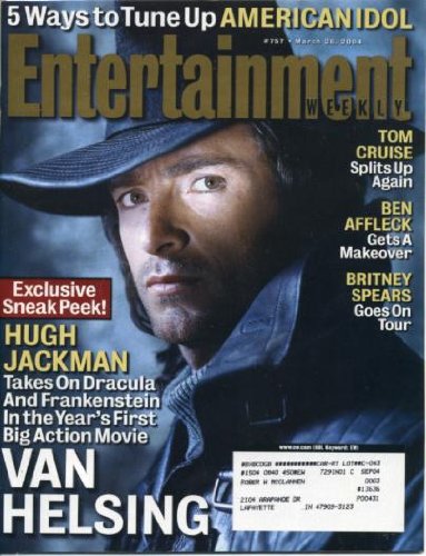 Entertainment Weekly March 26, 2004 Hugh Jackman as Van Helsing, American Idol, Tom Cruise, Ben Affleck, Britney Spears
