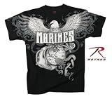 Rothco Vintage Black Marines, Eagle, Globe and Anchor Print T-Shirt