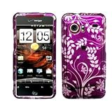 White Flower on Purple Snap on Hard Skin Faceplate Cover Case for HTC Droid Incredible