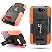 CoverON® Kickstand Hard + Soft Dual Layer Hybrid Case for Alcatel One Touch Fierce 2 / Pop Icon A564c - Black Hard Neon Orange Soft Silicone