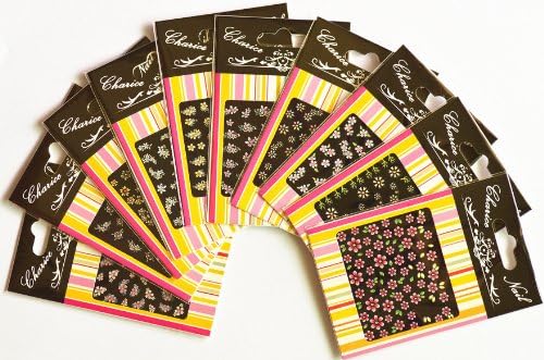 Combineshopping latest fashion hot selling 3D new design high quality nail decal nail sticker 10PCS/PACKAGE, the designs include various colorful flowers