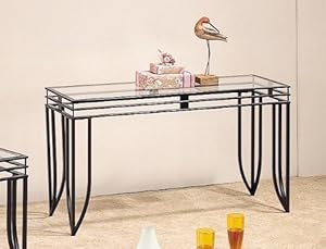 Satin Black Finish Sofa Table by Coaster Satin Black Finish Sofa Table by Coaster