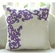 Purple Applique - Throw Pillow Covers - Velvet Pillow Cover