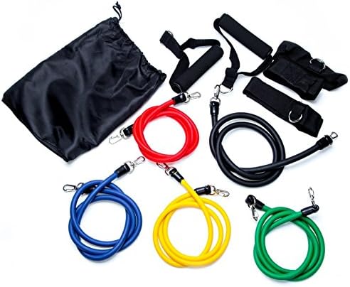Heavy Duty Resistance Band Set Comes with Door Anchor, Ankle Straps, and Resistance Band Carrying Case