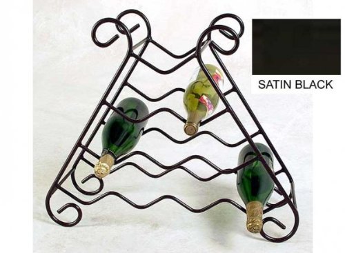Satin Black 10 Bottle Wrought Iron Wine Rack (Satin Black) (20