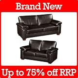 Boston Large and Regular 3+2 Brown Leather Sofas Luxury Leather Sofas