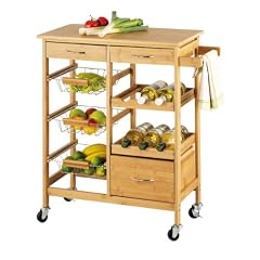 Zeller 13775 K�chenrollwagen mit Bambootop 66 x 38 x 84, Bamboo