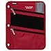 Five Star Zipper Pouch, Pencil Pouch, Pen Holder, Fits 3 Ring Binders, Red / Gray (50642BE7)
