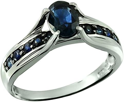 Dark Blue Sapphire 1.39 Carats Sterling Silver Ring (8)