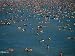 Crowds in Water of Resort Town Beach, Qingdao, Shandong, China Photographic Poster Print by Dallas Stribley, 24x18