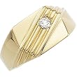 14K Yellow Gold Diamond Man's Ring - 0.12 Ct.