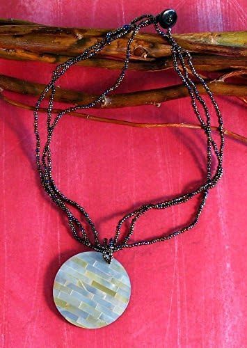 Tile Shell Necklace with Beaded Strands