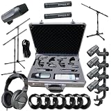 Sennheiser e600 Drum Microphone System with Stands, Cables, and Headphones