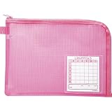 KOKUYO GY-GBE100P 連絡袋<まなびすと>透明メッシュ素材 B5収容 15mm底マチ付き ピンク
