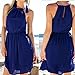ECOWISH Women Halter Neck Chiffon Dress Boho Summer Sleeveless Mini Dress