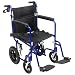 Medline Transport Wheelchair with Brakes, Blue