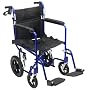 Medline Transport Wheelchair with Brakes, Blue