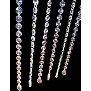 1 foot x 6 feet Fancy Clear Crystal Like Beaded Curtain - Room Divider