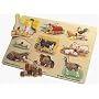 Wooden Farm 9-piece Peg Puzzle