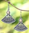 Earrings, 'Bali Fan' 1" W 2" L