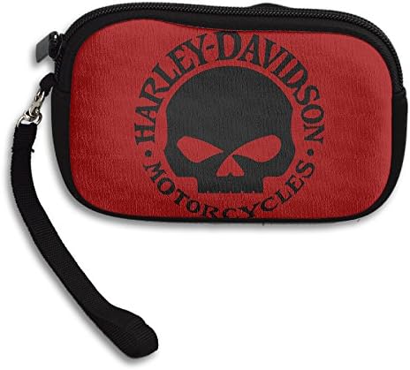 Pi Huang Custom Harley Davidson Skull Logo Design Zipper Wallet