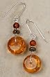 Earrings - Amber Disc Beads