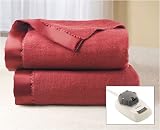Sunbeam Queen Royal Nights Cranberry Electric Heated Blanket