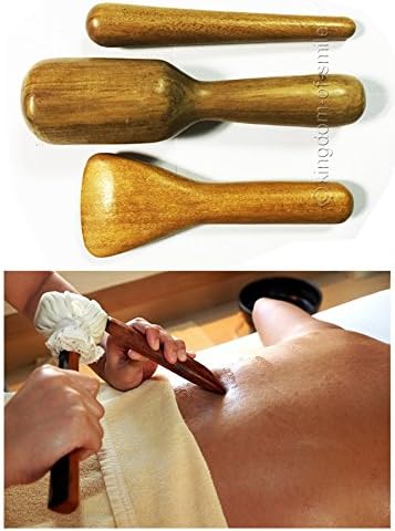 Round Shaped Set of 3 TOK-SEN Hammer Massage Tool Wood Wooden Therapy Knee Back Neck Ache