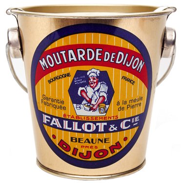 Fallot Dijon Mustard, authentic imported in metal pail 16 oz presentation by Edmond Fallot