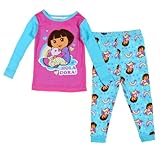 Nickelodeon Girls Dora The Explorer 2 Piece Pajama Sleepwear Set Hola Dora