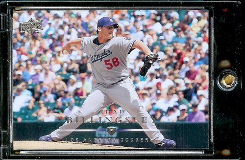 2008 Upper Deck # 101 Chad Billingsley - Dodgers - MLB Baseball Trading Card in a Protective Screw Down Display Case