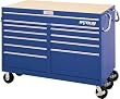 Waterloo MG5612BU 56-Inch Wide by 30-Inch Deep by 42-1/4-Inch High Extreme Use Blue Tool Cart with 12 Ball Bearing Drawers and Roll Cage Construction