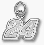 Jeff Gordon Small Driver Number 24 5/16 Charm - Sterling Silver Jewelry